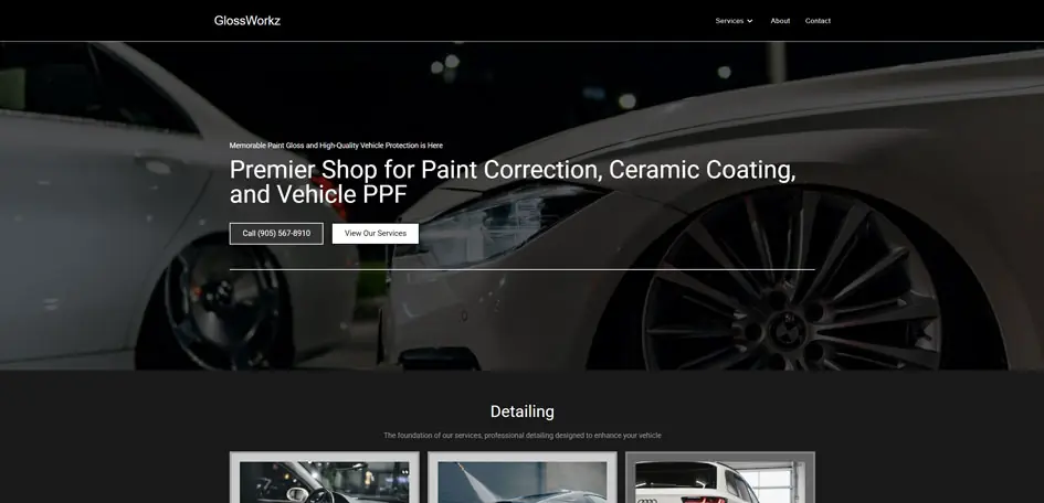 Preview of GlossWorkz website
