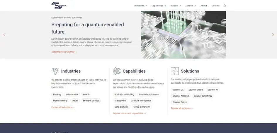 Preview of Saumer website